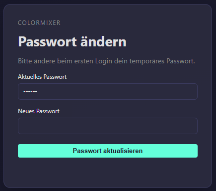 Passwortänderung beim ersten Login